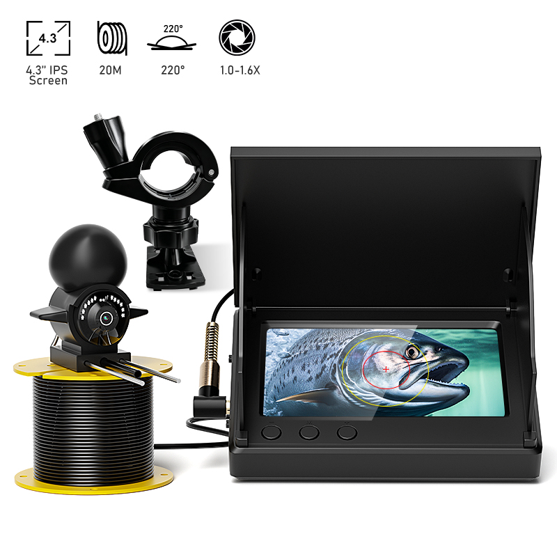 4.3インチLCDディスプレイ搭載のポータブル魚群探知機。2 - Fishing Camera のレビューと価格