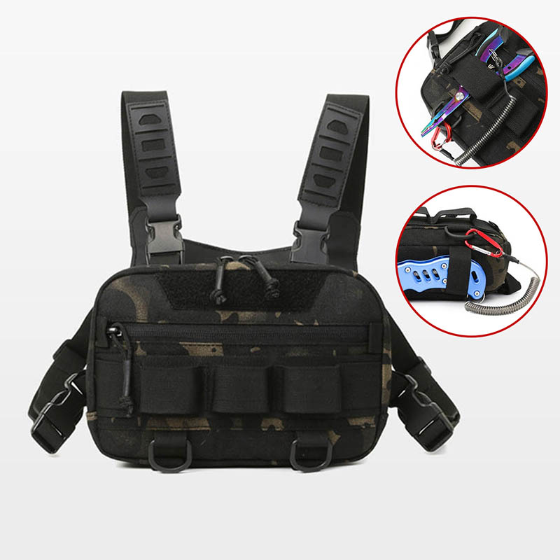 戦術的なチェストリグバックパックキャンプ偵察キットバッグモー - Fishing Camera のレビューと価格